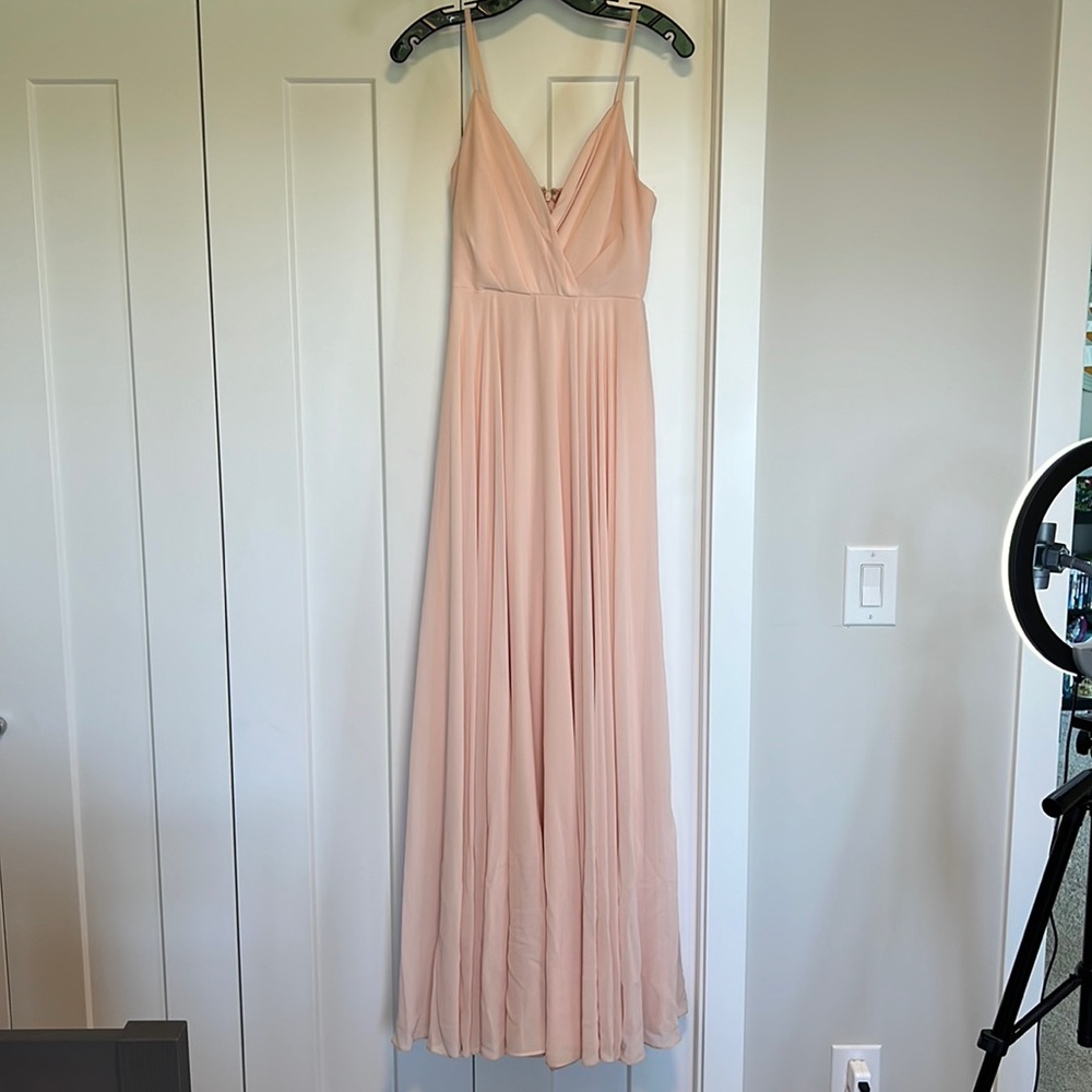 Blush Lulus full length chiffon gown